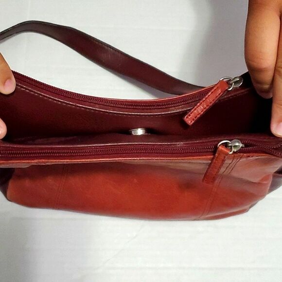 Aurielle Two Tone Leather Utility Multi-pocket Shoulder Bag Boho Retro - Picture 5 of 10